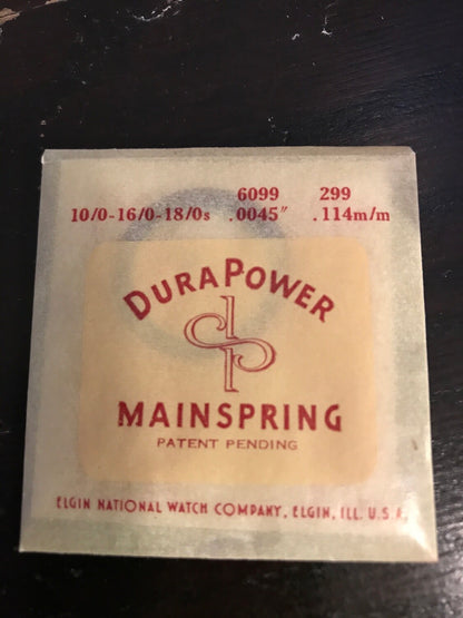 Elgin Factory DuraPower Mainspring for 10/0, 16/0 and 18/0s No. 6099 - Alloy