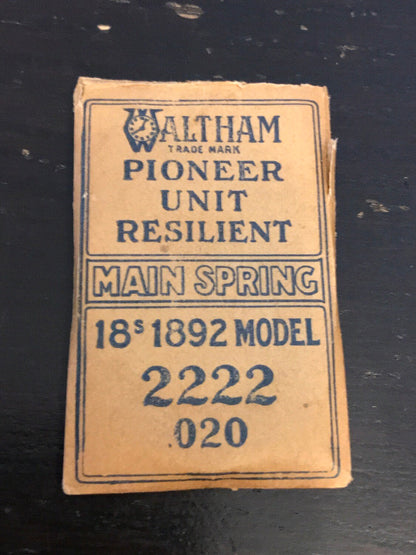 Waltham Factory Mainspring for 18s Model 1892 # 2222 - Steel