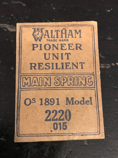 Waltham Factory Mainspring for 0s 1891 Model No. 2220 - Steel