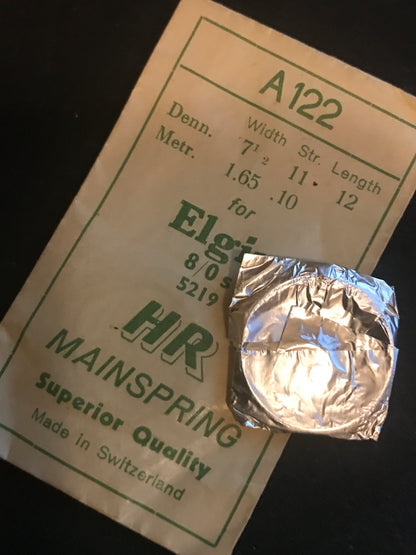 HR Mainspring A122 for Elgin 8/0s Factory No. 5219 - Steel