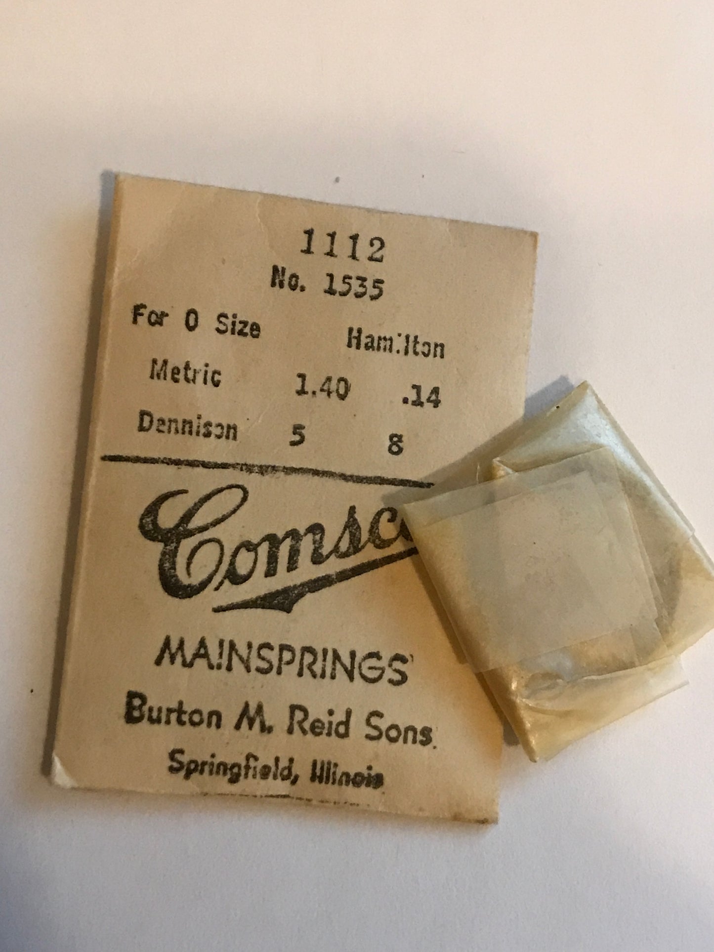 Comsco Mainspring #1112 for Hamilton 0s Factory No. 1535 - Steel