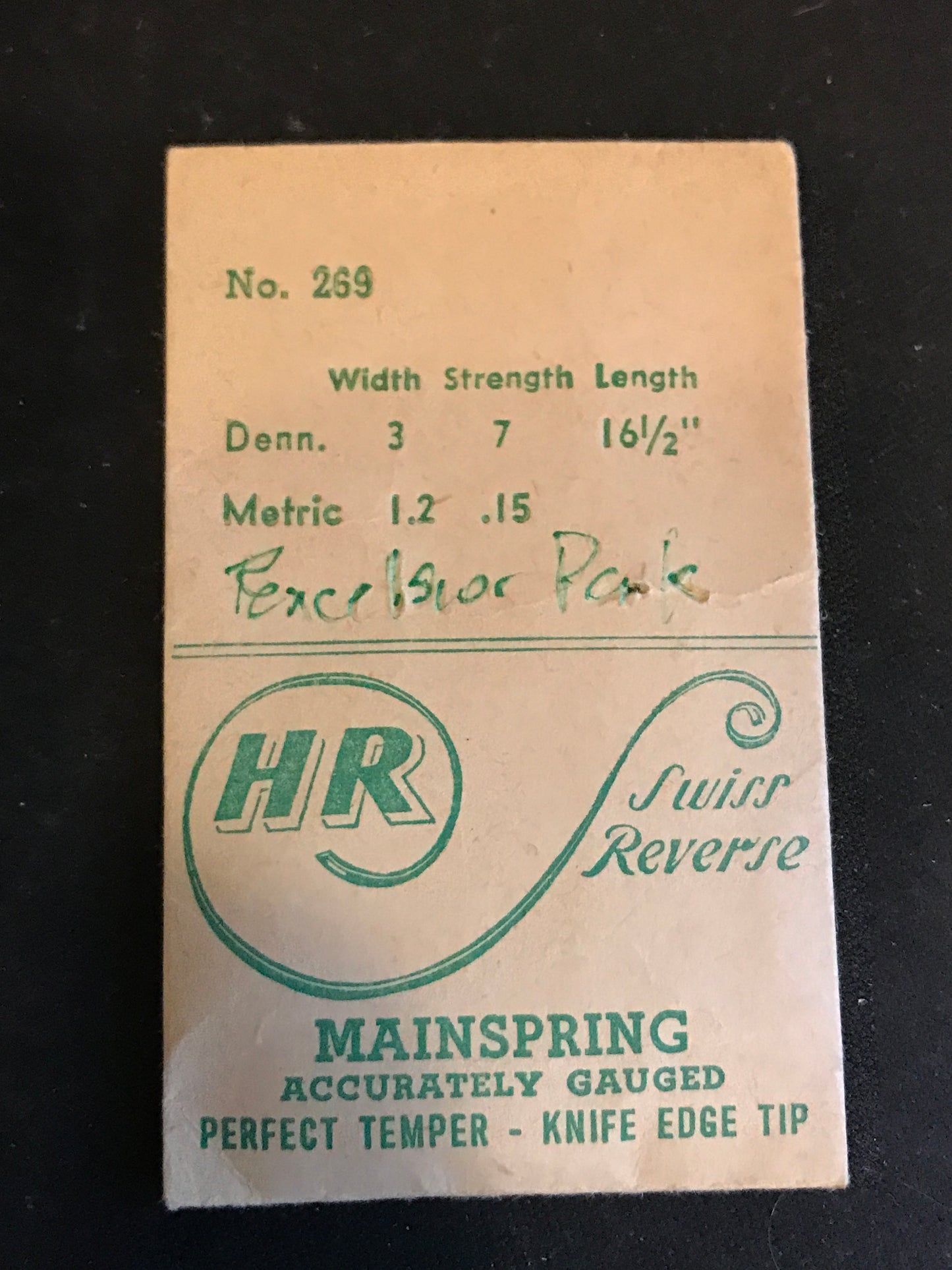 HR Mainspring #269 for Excelsior Park Chronograph - Steel