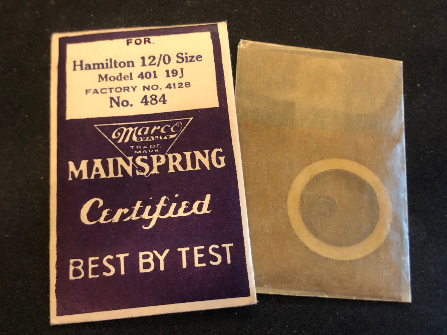 Marco Mainspring #484 for Hamilton 12/0s Model 401 No. 4128 - Steel
