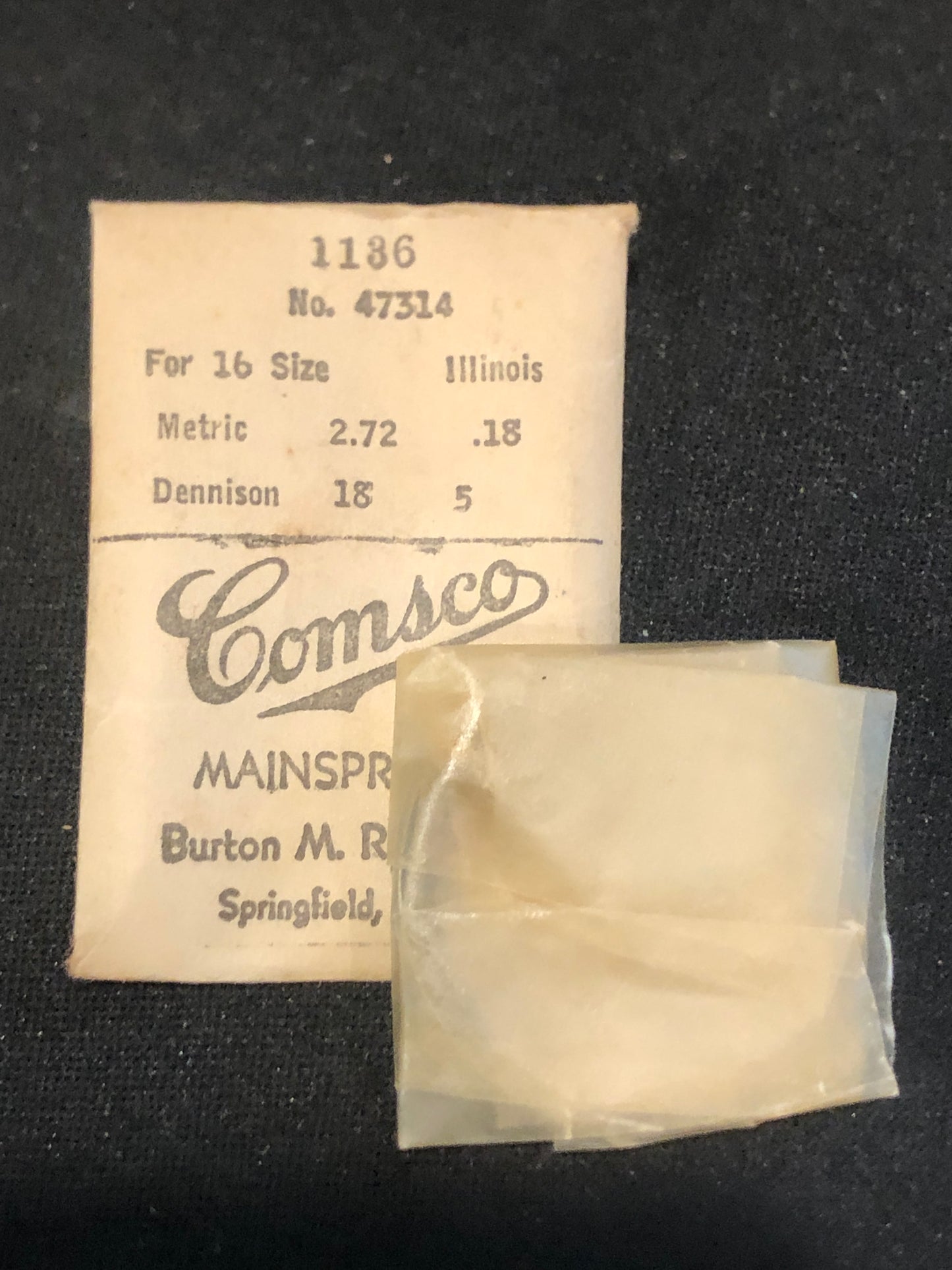 Comsco Mainspring #1136 for Illinois 16s Factory No. 47314 - Steel