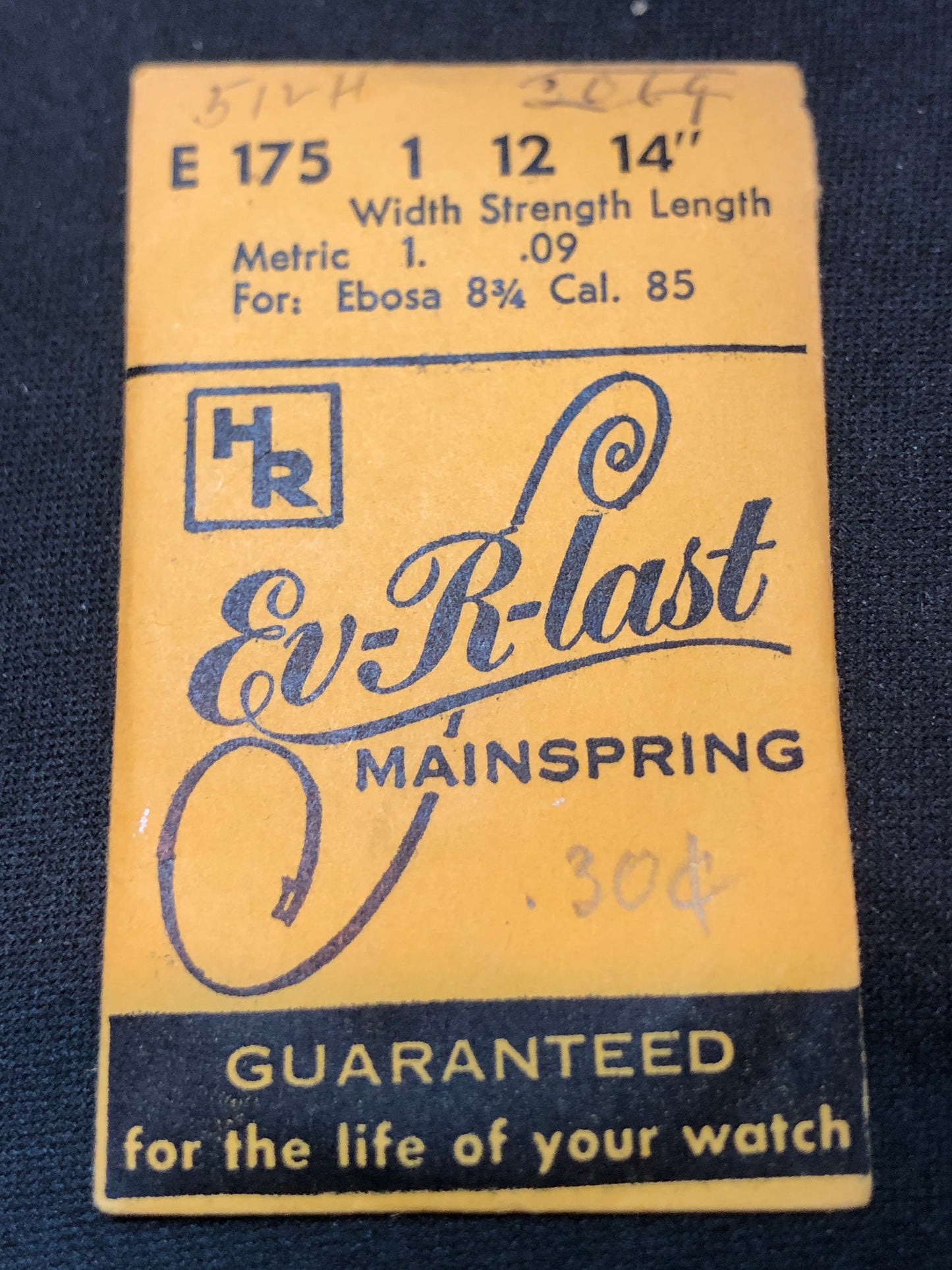 HR Ev-R-Last Mainspring No. E175 for Ebosa caliber 85 - Steel