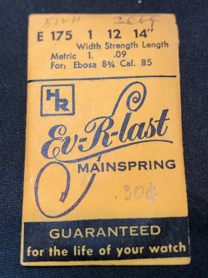 HR Ev-R-Last Mainspring No. E175 for Ebosa caliber 85 - Steel