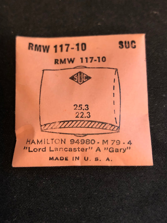 SUC Rocket Crystal RMW 117-10 for HAMILTON Lord Lancaster & Gary - 25.3 x 22.3mm - New