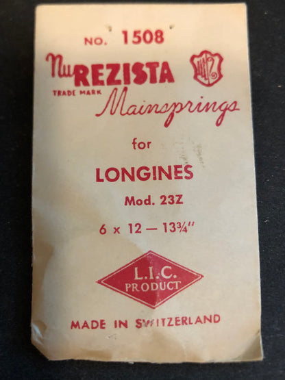 NuREZISTA Mainspring #1508 for Longines caliber 23Z - Steel