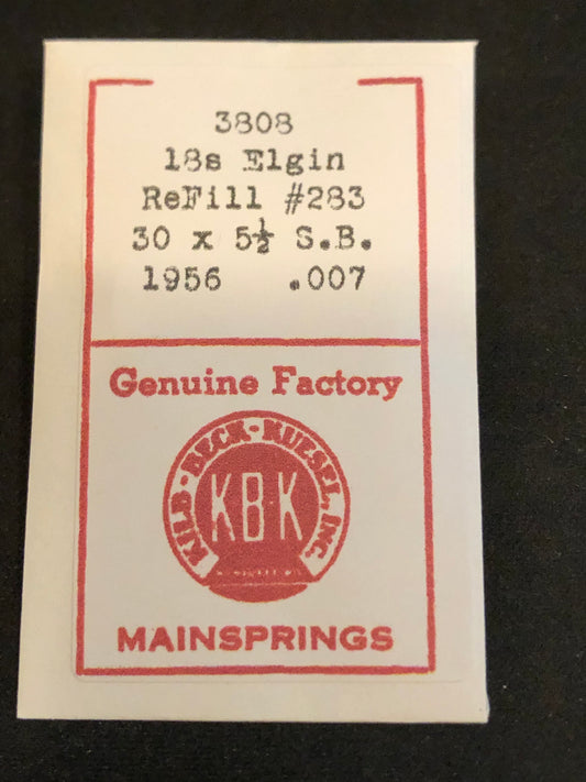 KBK Mainspring #3808 for Elgin 18s No. 1956 - Steel
