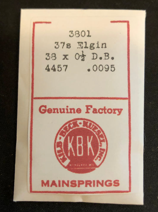 KBK Mainspring #3801 for Elgin 37s No. 4457 - Steel