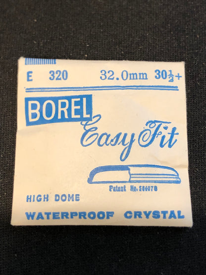 Borel E320 - 30½ Easy Fit 32.0mm Acrylic High Dome Waterproof Watch Crystal - New