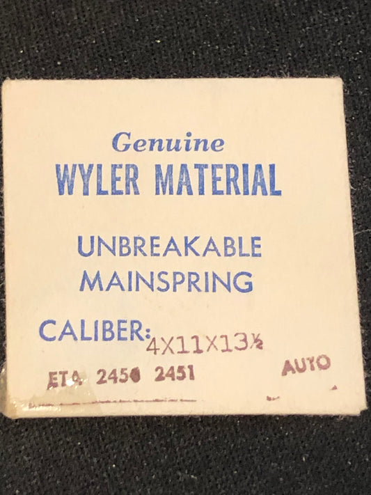 Wyler Genuine Mainspring for ETA caliber 2450, 2451 Automatics - Alloy