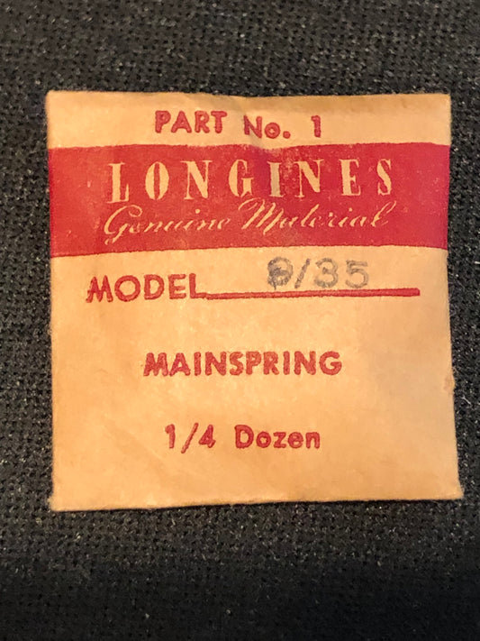 1/4 Dozen Longines Factory Mainsprings for caliber 9/35 - Steel