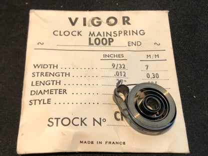 Vigor Open Loop Clock Mainspring - 66 x 6/0" x 43" Long - L 750.1