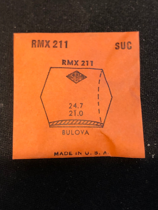 SUC Rocket Crystal RMX 211 for BULOVA 24.7 x 21.0mm - New