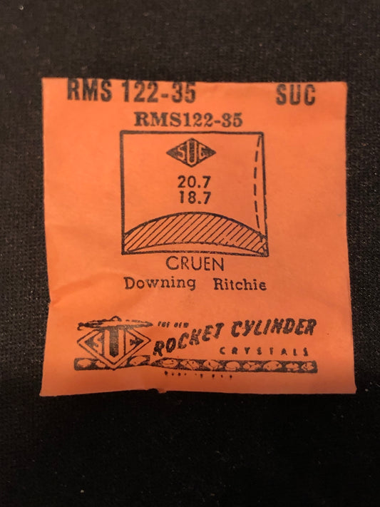 SUC Rocket Crystal RMS 122-35 for GRUEN Downing, Richie - 20.7 x 18.7mm - New