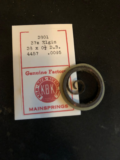 KBK Mainspring #3801 for Elgin 37s No. 4457 - Steel