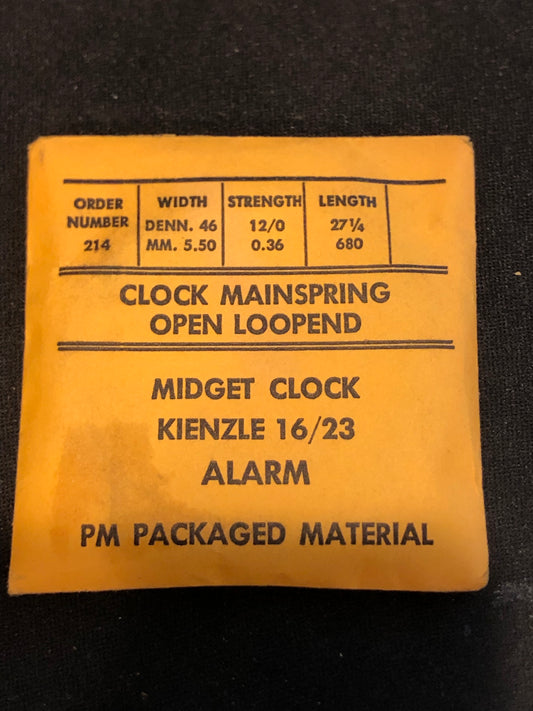 PM Clock ALARM Mainspring CS-214 for Kienzle Caliber 16/23 Alarm Clock