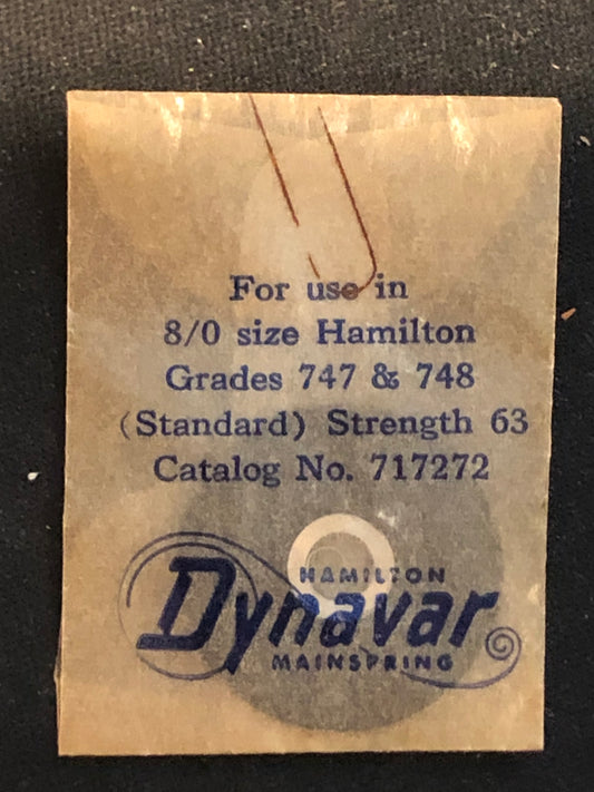 Hamilton Factory Dynavar Mainspring for 8/0s Hamilton No. 717272 - Alloy