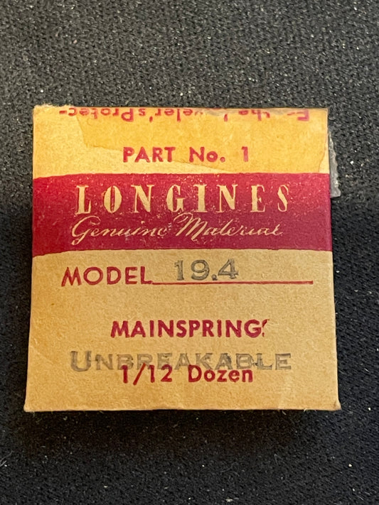 Longines Factory Mainspring for caliber 19.4, 19.4S - Alloy