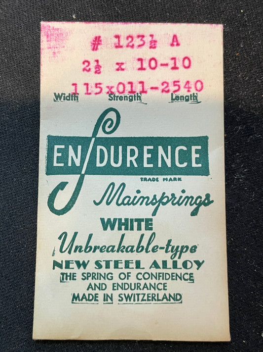 Endurence Mainspring #123½A for Gruen 405, 420, 421, 425, 426, 420SS, 421SS, 425SS - Alloy