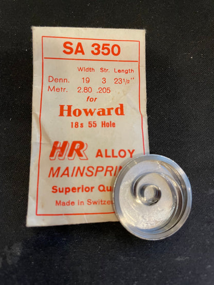 HR Mainspring SA350 for Howard 18s No. 55 - Alloy