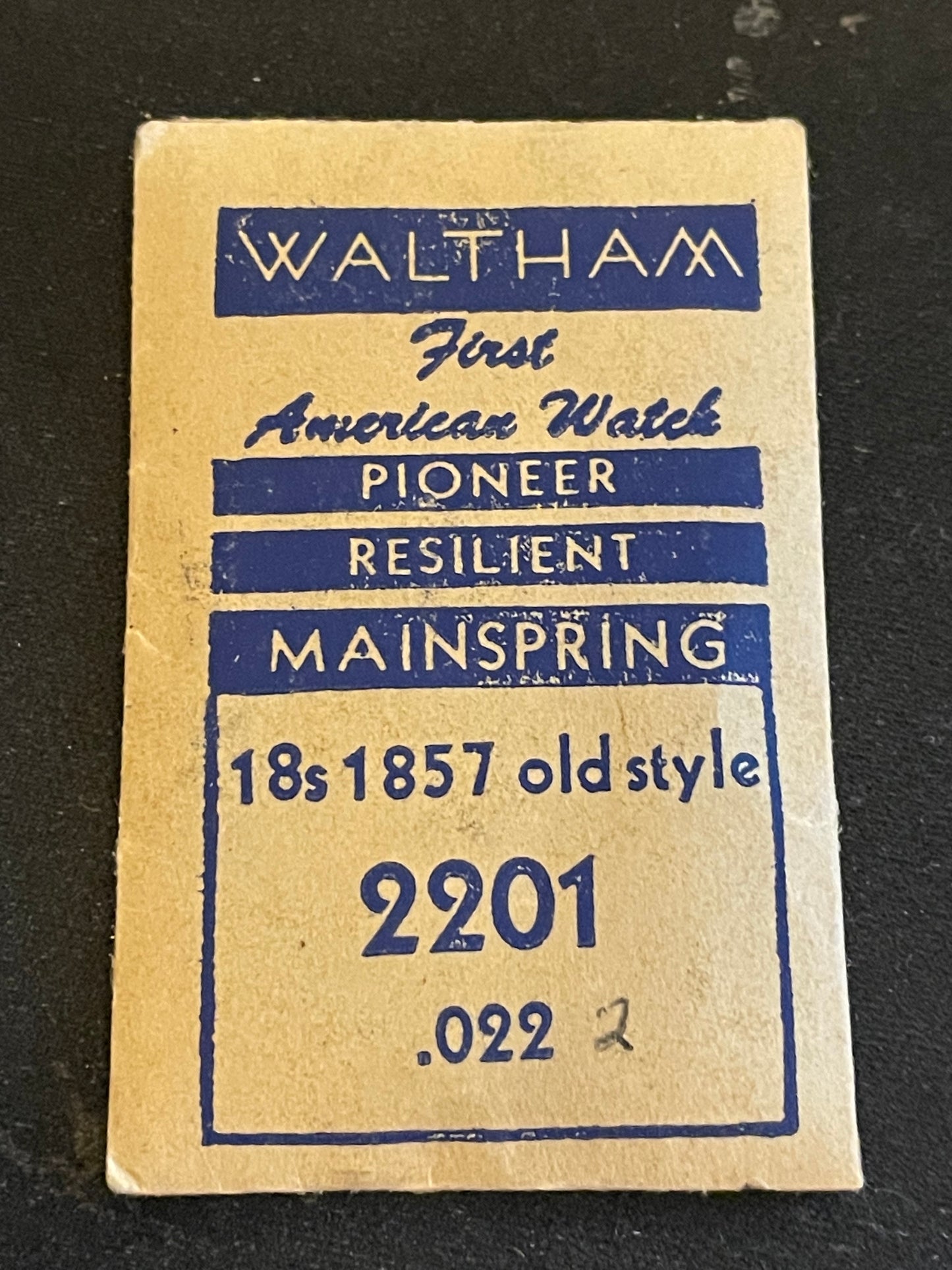 Waltham Factory Mainspring for 18s No. 2201 - Steel