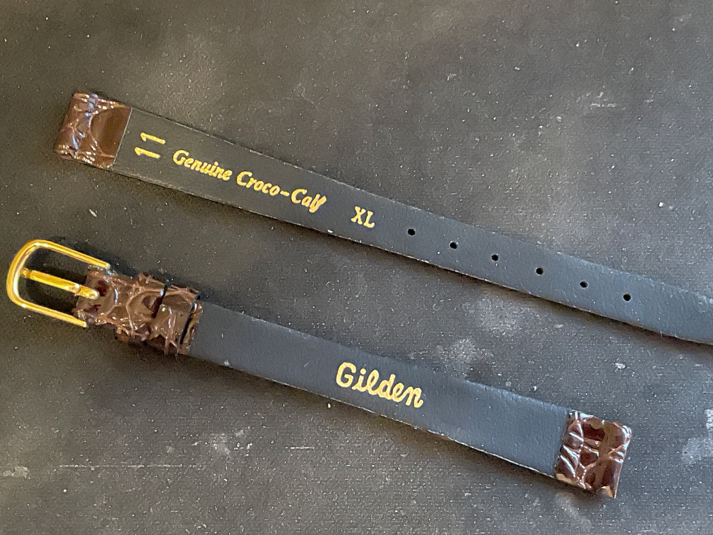 Gilden 11mm Genuine Brown Croco-Calf LONG Luxury Strap - New in Packaging