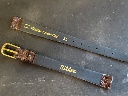 Gilden 11mm Genuine Brown Croco-Calf LONG Luxury Strap - New in Packaging