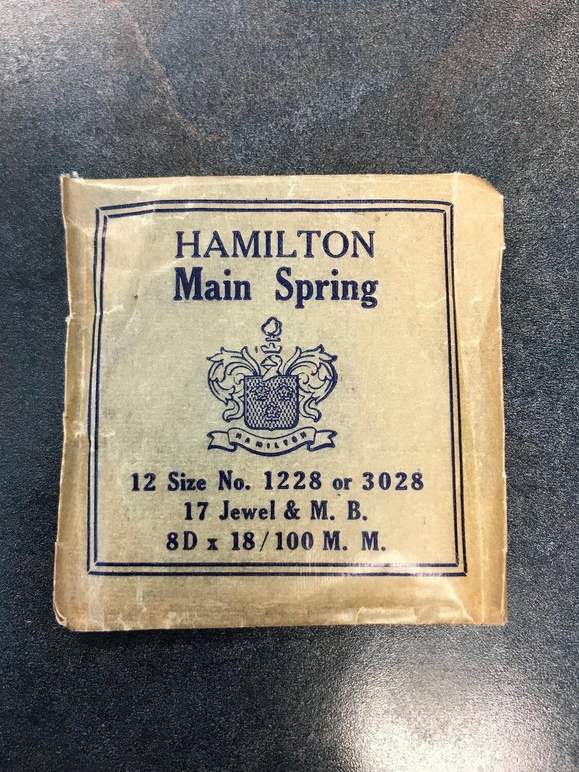 Hamilton Factory Mainspring for 12s Hamilton 17 Jewel No. 1228 or 3028 - Steel