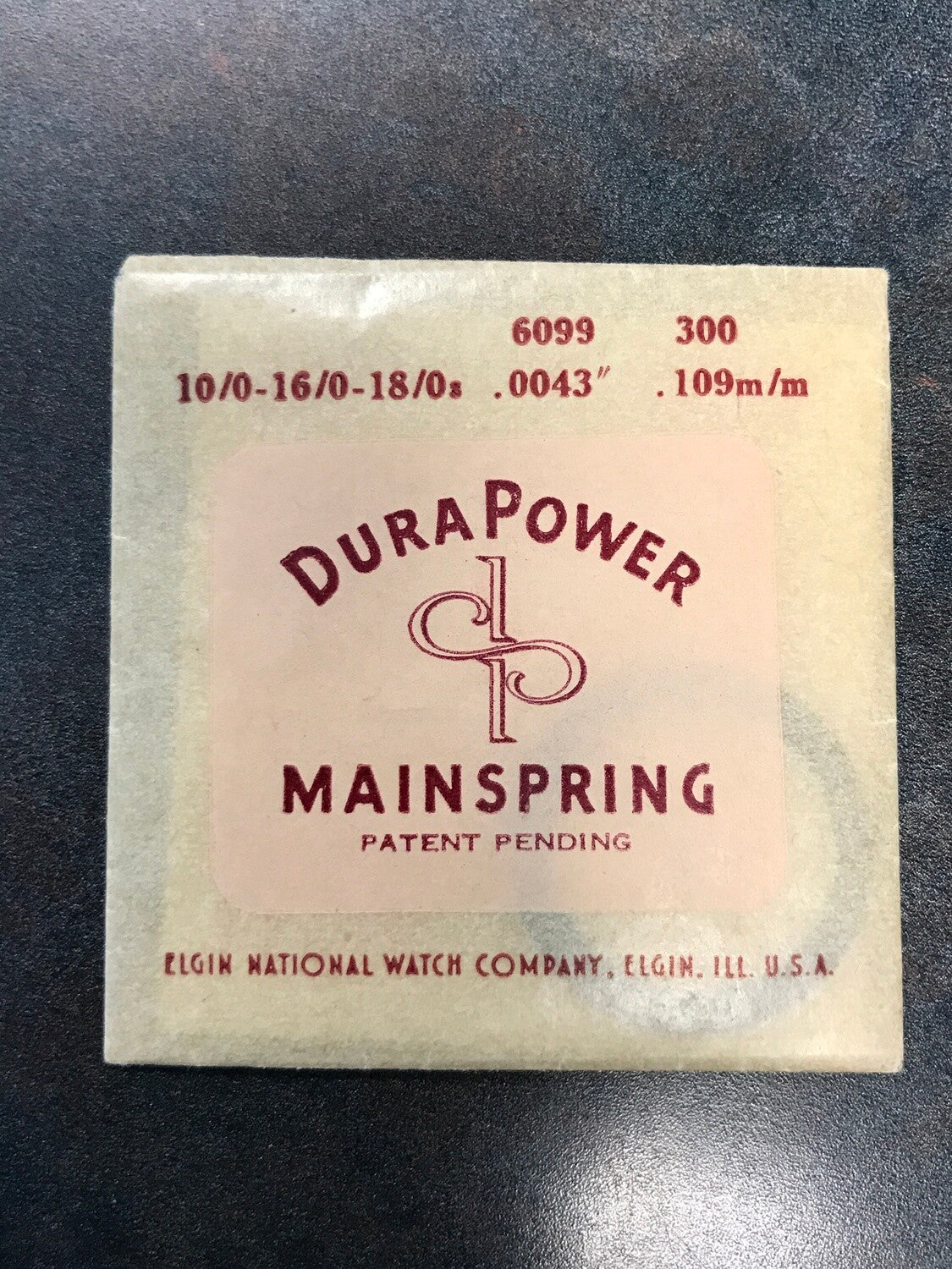 Elgin Factory DuraPower Mainspring for 10/0, 16/0 and 18/0s No. 6099 - Alloy