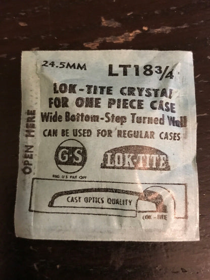 GS LT Lok-Tight Round Wrist Watch Crystal sizes 18½ thru 32½