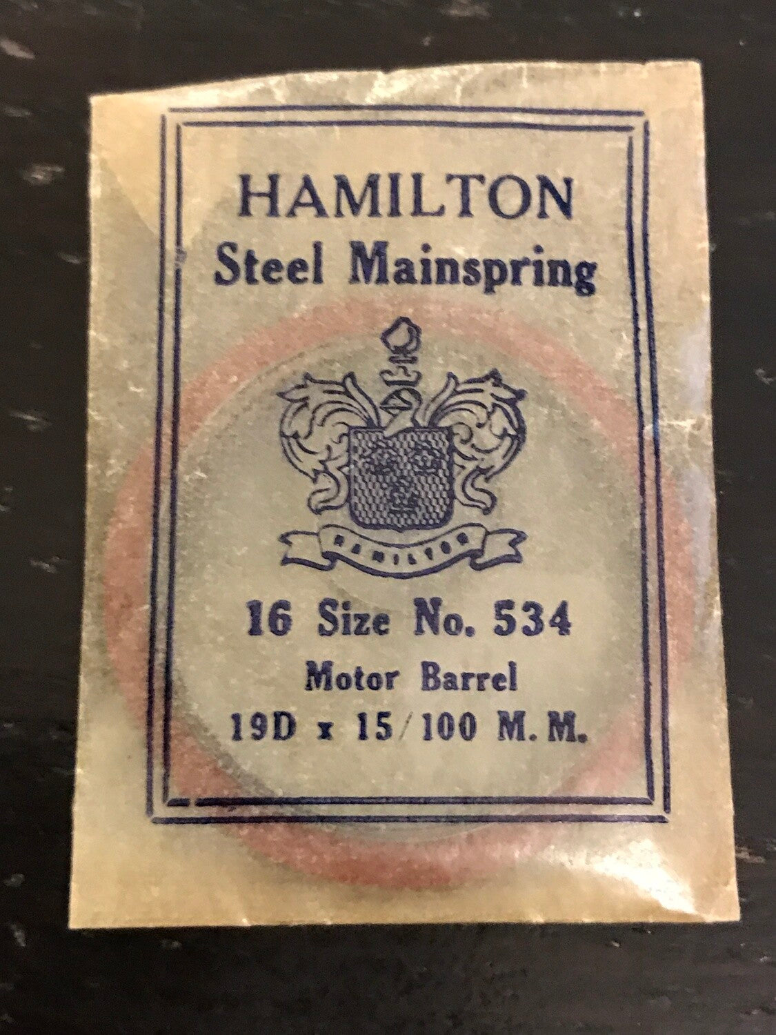 Hamilton 16s Motor Barrel Factory Mainspring #534 - Steel