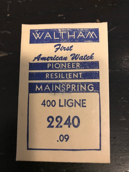 Waltham Factory Mainspring for 8½ ligne Factory No. 2240 - Steel