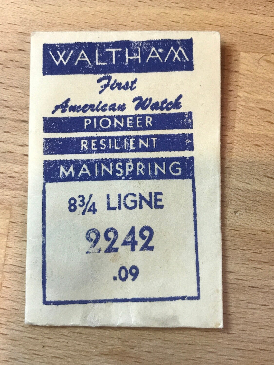 Waltham Factory Mainspring for 8¾  ligne No. 2242 - Steel
