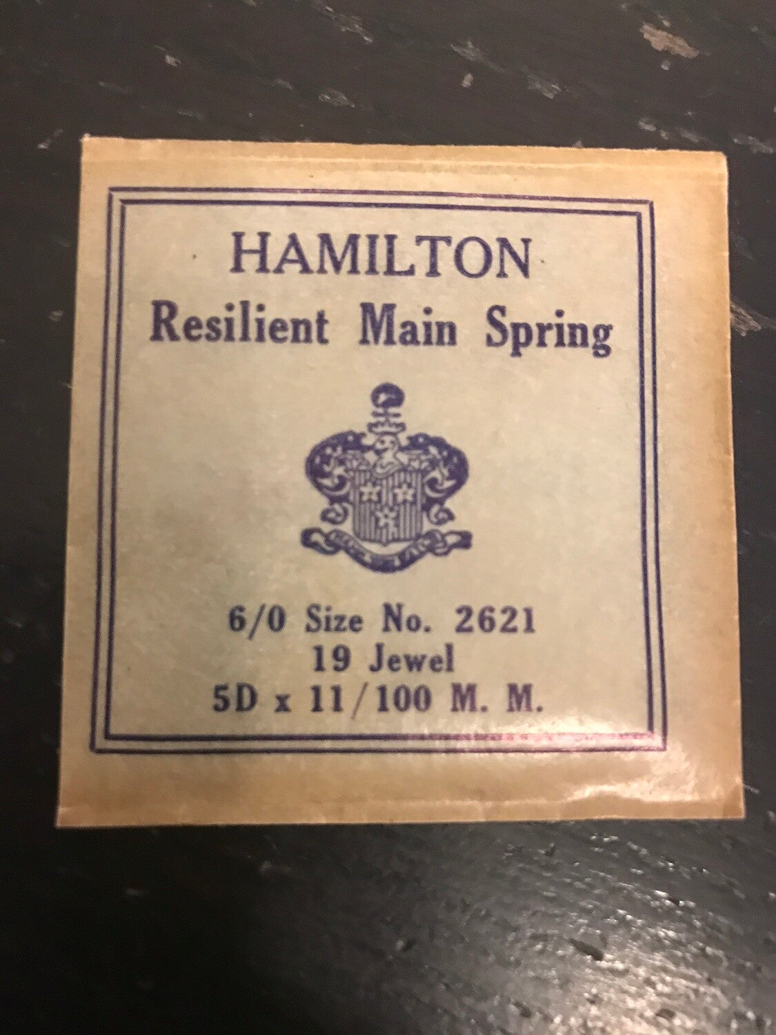 Hamilton Factory Mainspring No. 2621 for 6/0s - Steel