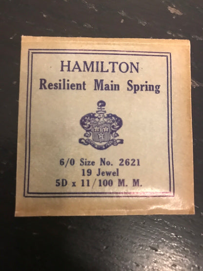 Hamilton Factory Mainspring No. 2621 for 6/0s - Steel