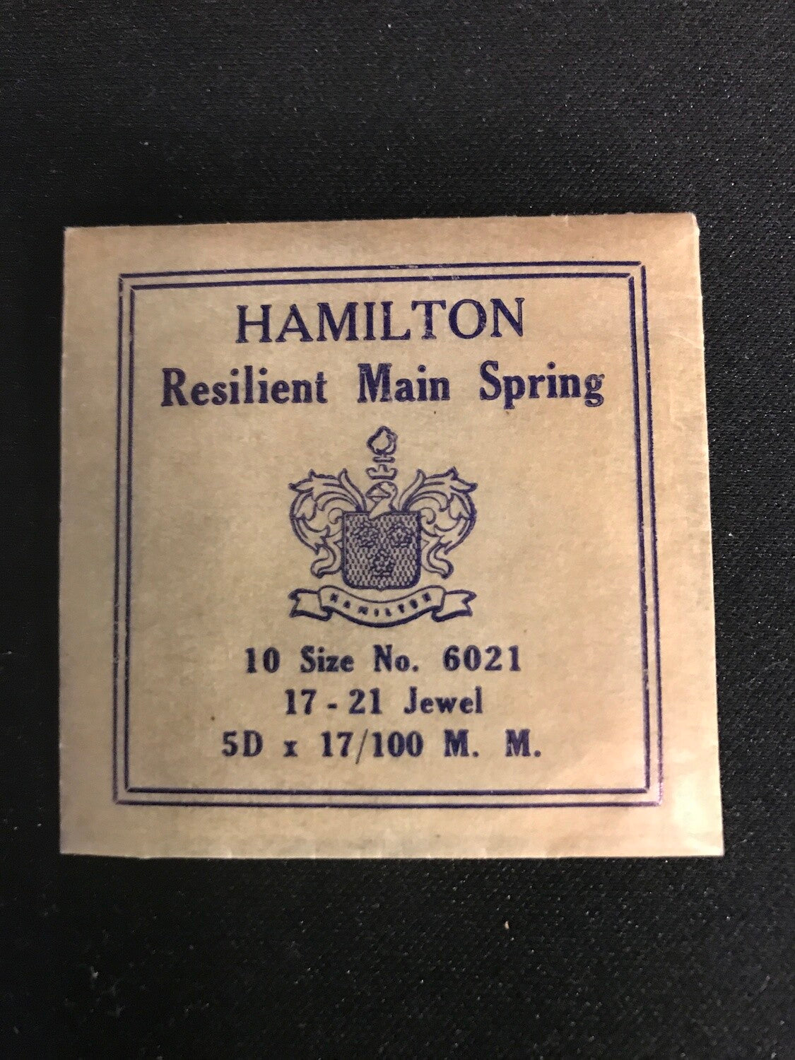 Hamilton Factory Mainspring for 10s & 12s Hamilton No. 6021 - Steel