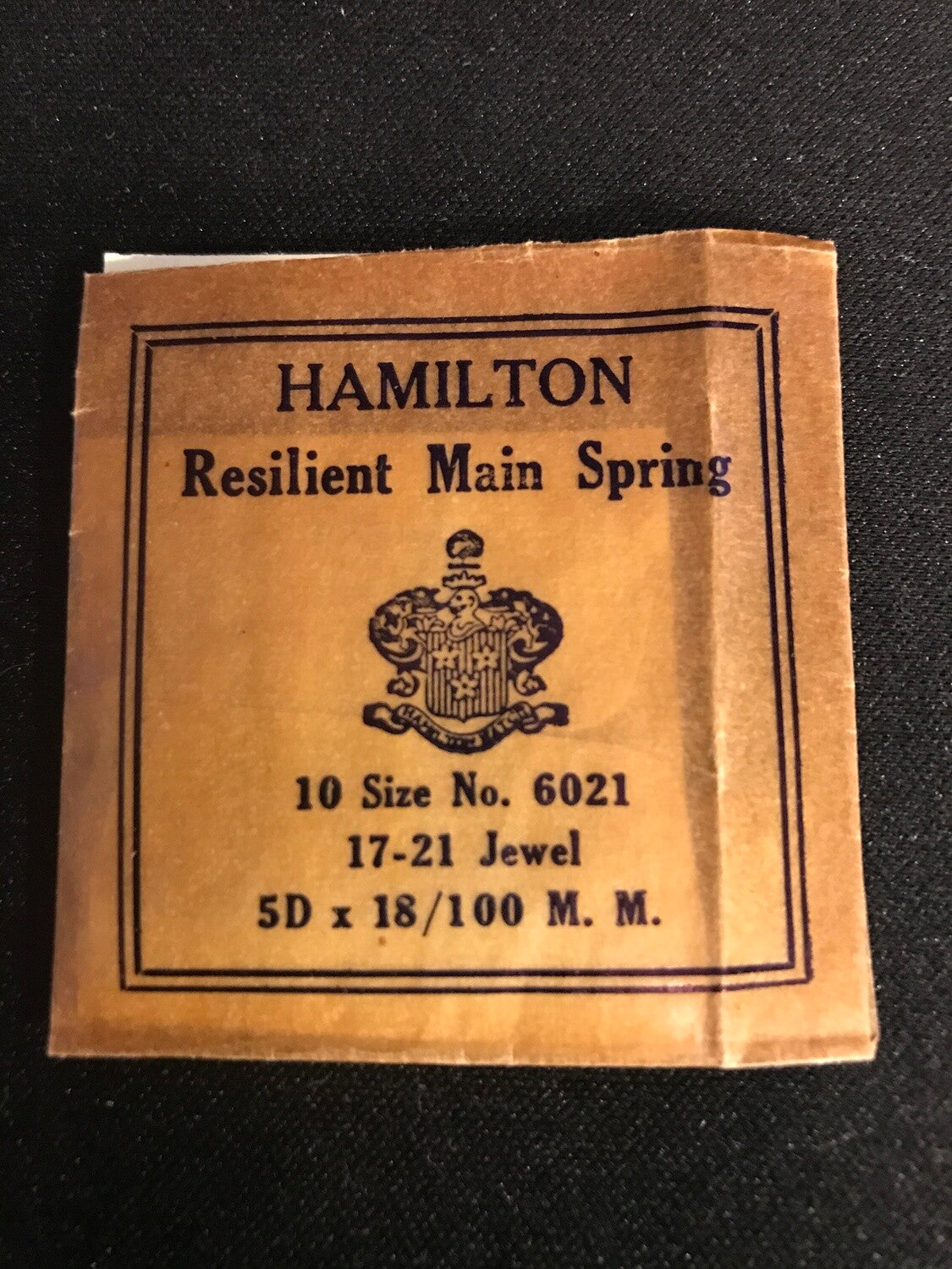 Hamilton Factory Mainspring for 10s & 12s Hamilton No. 6021 - Steel