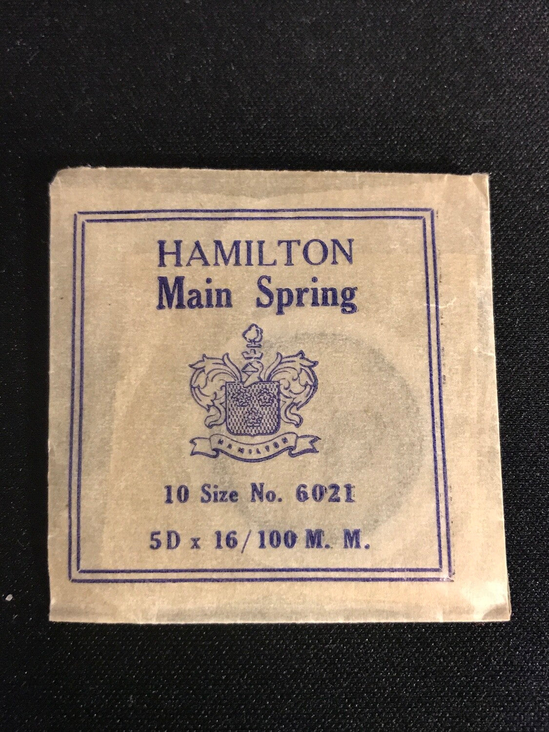 Hamilton Factory Mainspring for 10s & 12s Hamilton No. 6021 - Steel