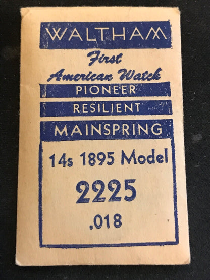 Waltham 14s Factory Mainspring # 2225 for Model 1895 - Steel