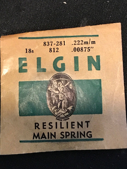 Elgin Factory Mainspring for 18s No. 812 - Steel