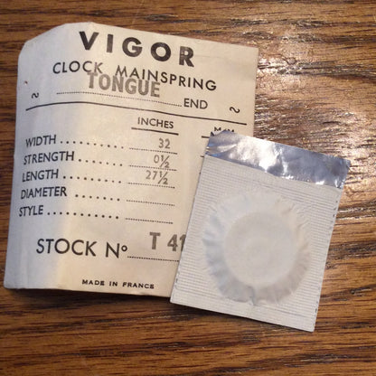 Vigor TONGUE End Clock Mainspring - 32 x 0½ x 27½ Long - T.410.6