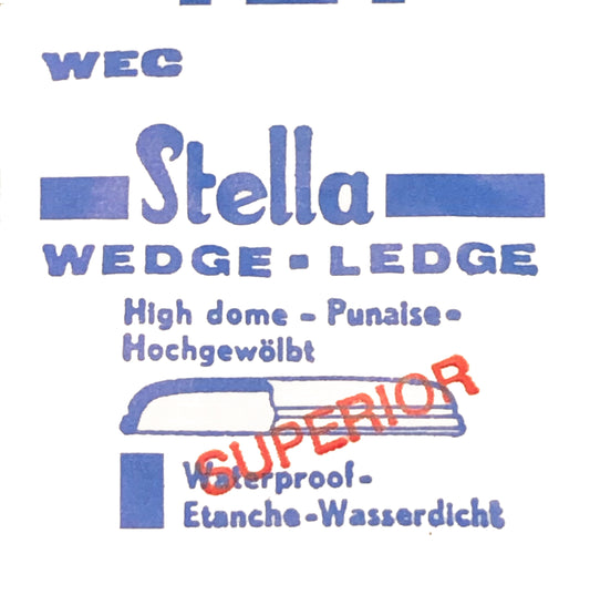 Stella WEC Superior Wedge-Ledge High Dome Wrist Watch Crystal sizes 18 thru 34