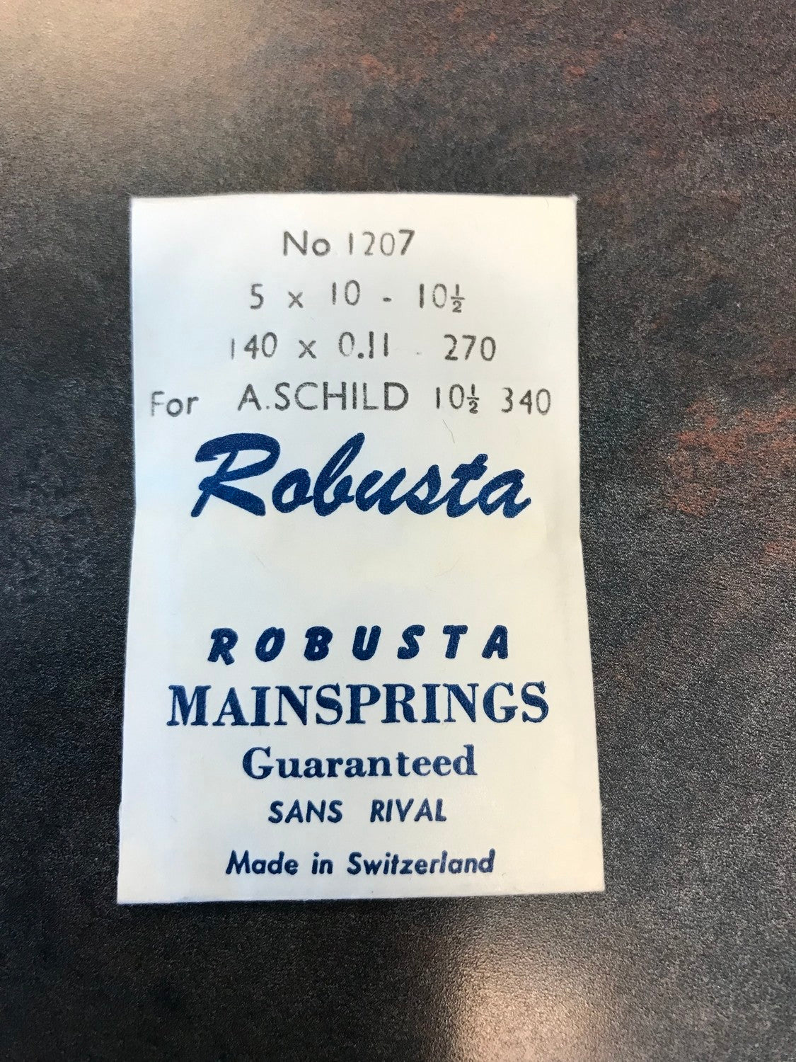 Robusta Mainspring No. 1207 for A. Schild caliber 340 - Steel