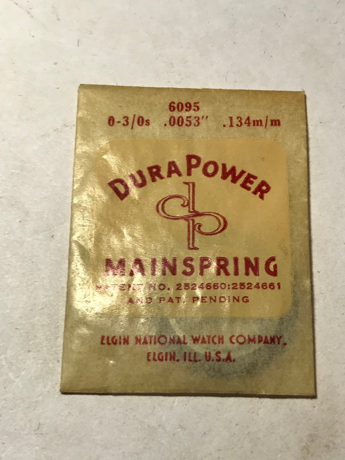 Elgin DuraPower Factory Mainspring for 0s & 3/0s 2097 / 6095 - Alloy