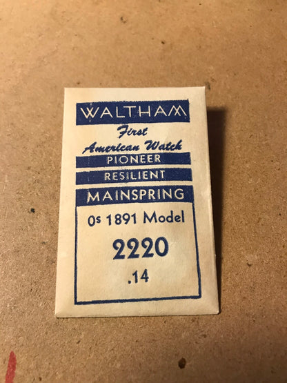 Waltham Factory Mainspring for 0s 1891 Model No. 2220 - Steel