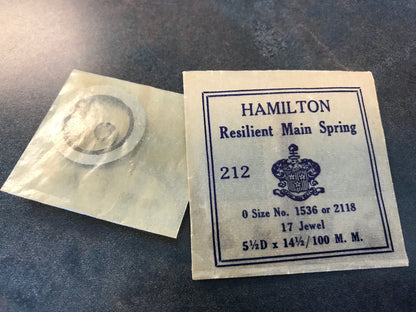 Hamilton Factory Mainspring for 0s Hamilton No. 1536 - Steel