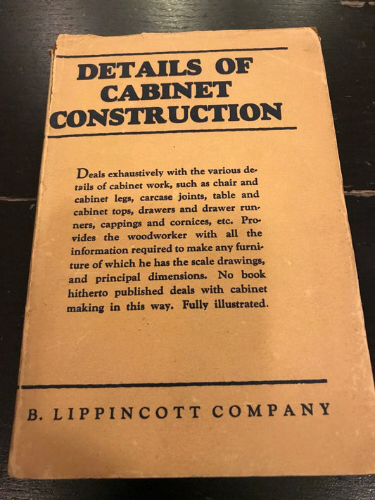 Details of Cabinet Construction (Woodworker Series) Vintage Book