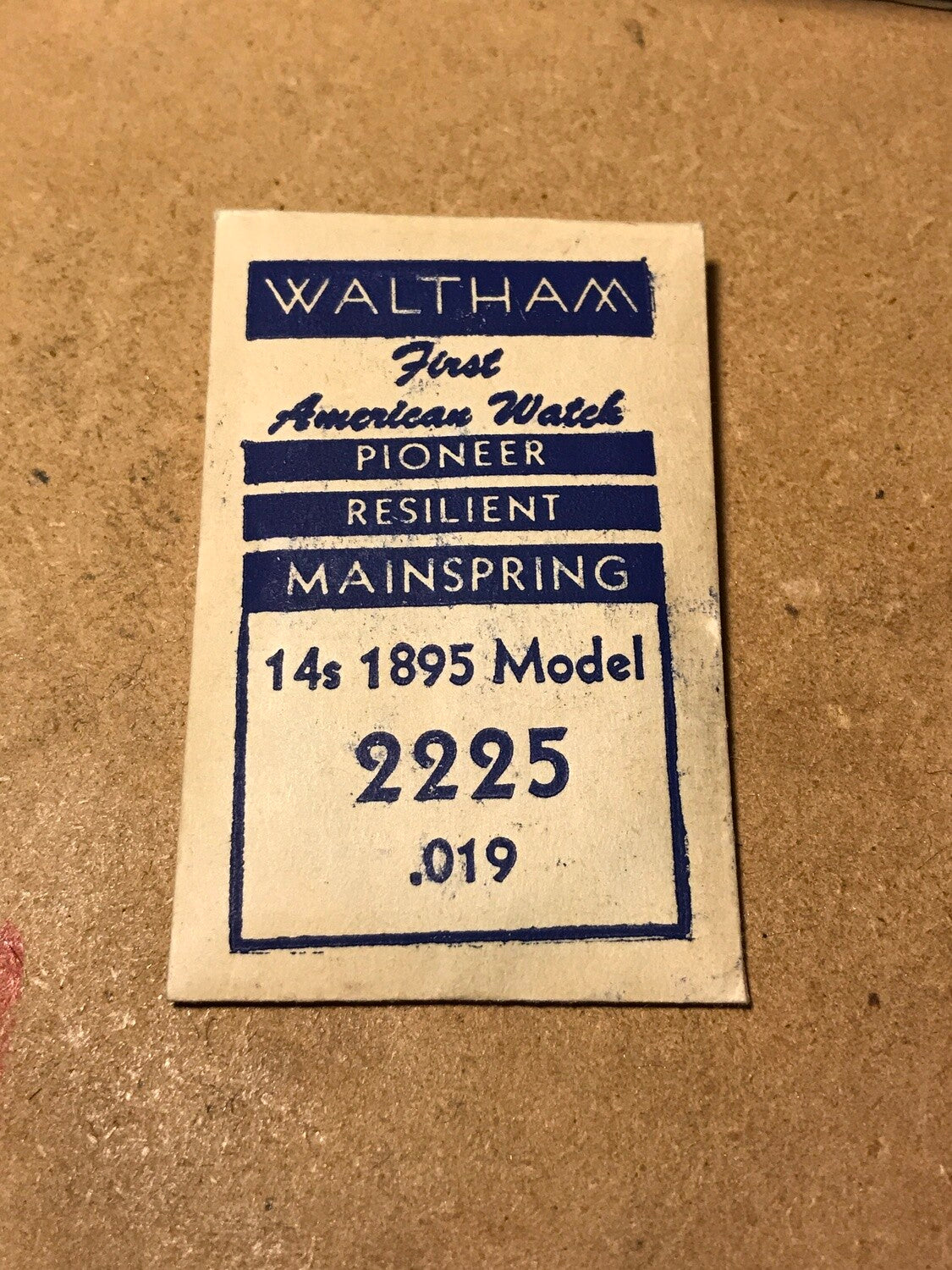 Waltham 14s Factory Mainspring # 2225 for Model 1895 - Steel